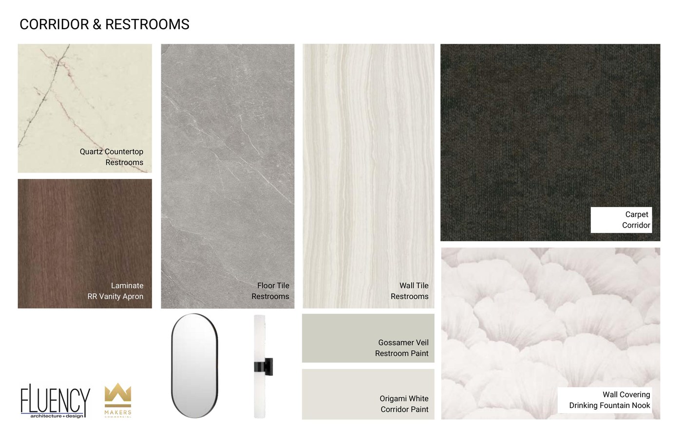 Corridor and restrooms palette
